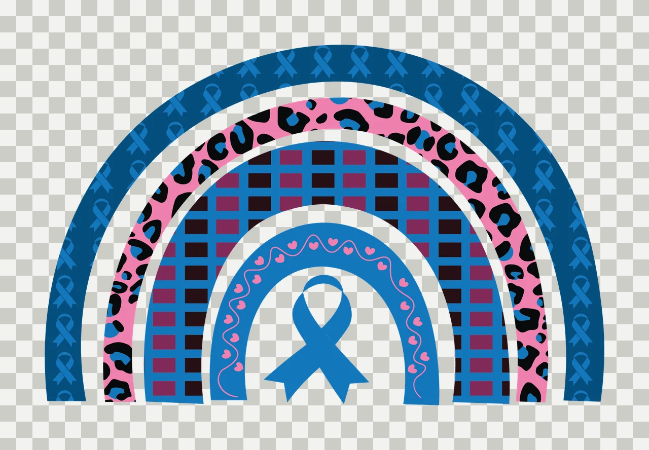 Ribbon Cancer Awareness Rainbow Design patterns black pattern transparency and detail preview thumbnail