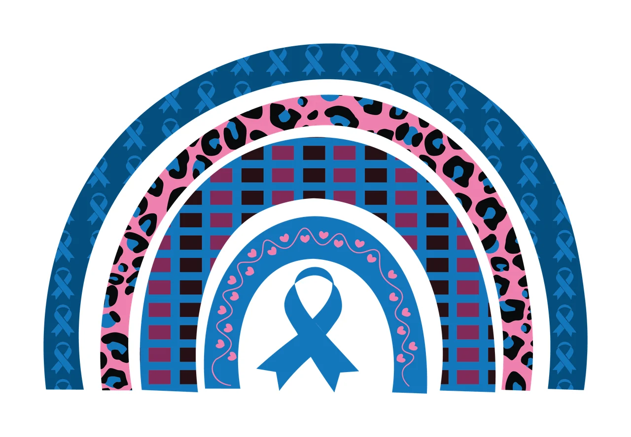 Ribbon Cancer Awareness Rainbow Design patterns black pattern