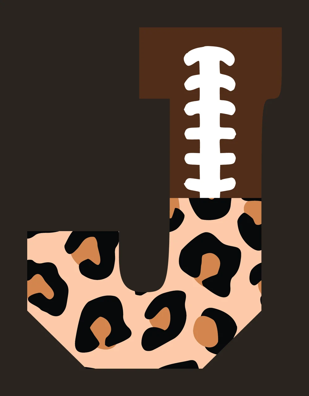 J Letter Pattern Split With Lacing And Leopard contrast preview thumbnail