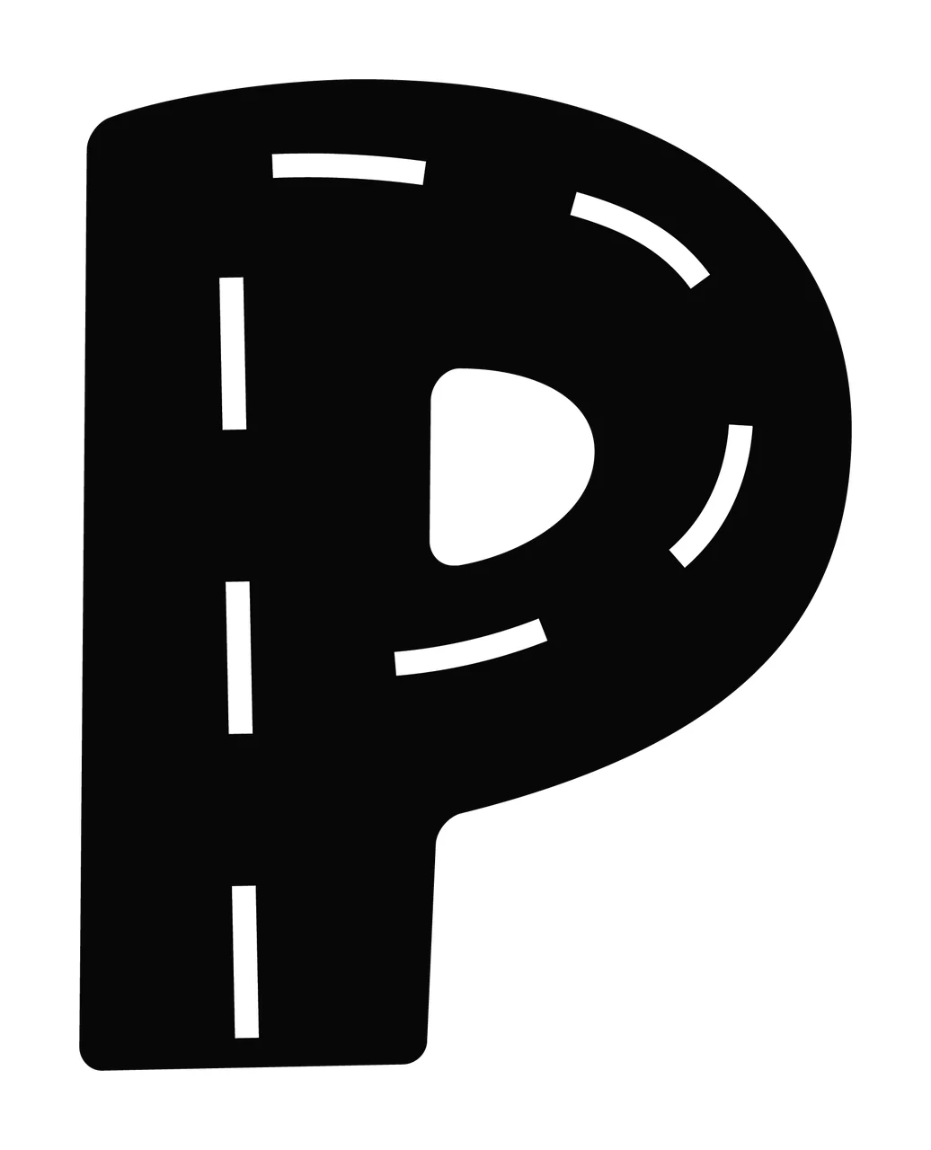 Can Glass Wrap P Letter With Road Markings