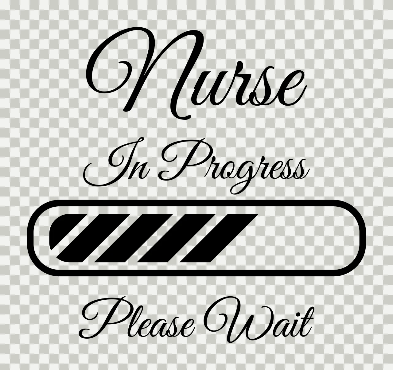Nurse In Progress Text With A Striped Loading and icons bar transparency and detail preview thumbnail