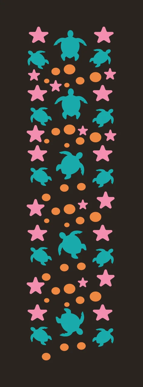 Turtles Patterned Sea Turtle Star Circle Column arranged stars contrast preview thumbnail