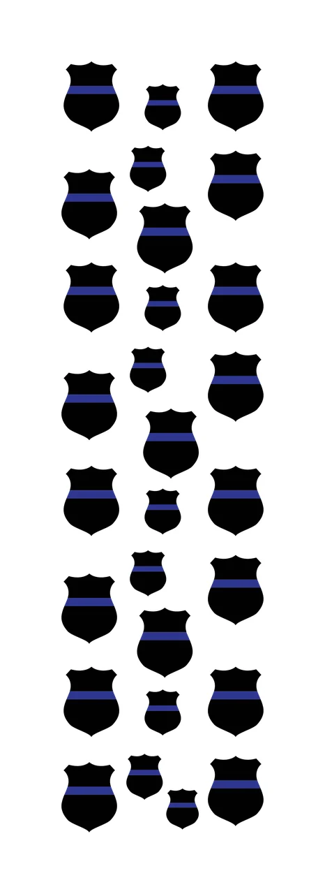 Pattern Of Repeating Shield Shapes lines black white shape