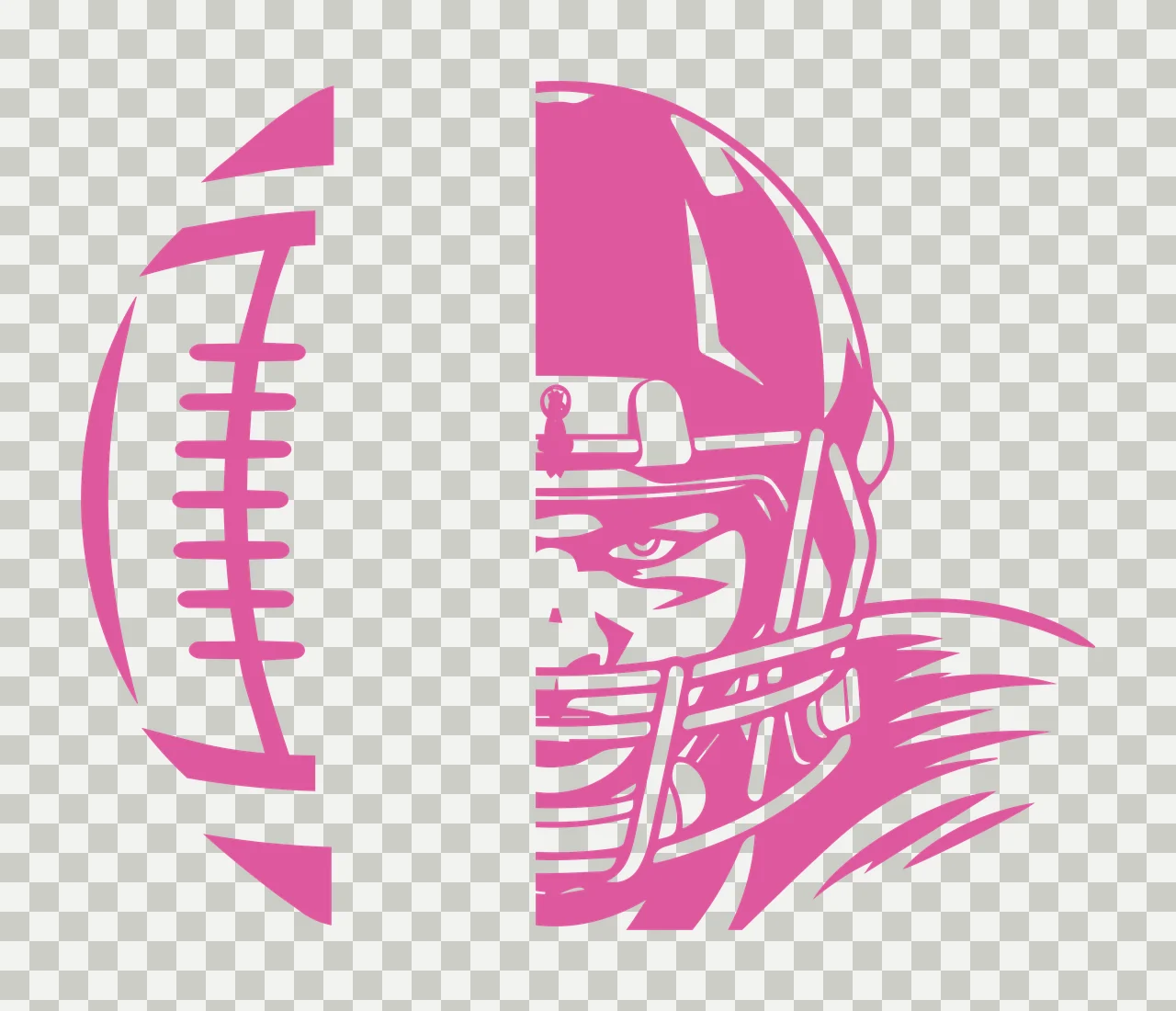 Football Split Helmet And Ball Icon black white sport monochrome transparency and detail preview thumbnail