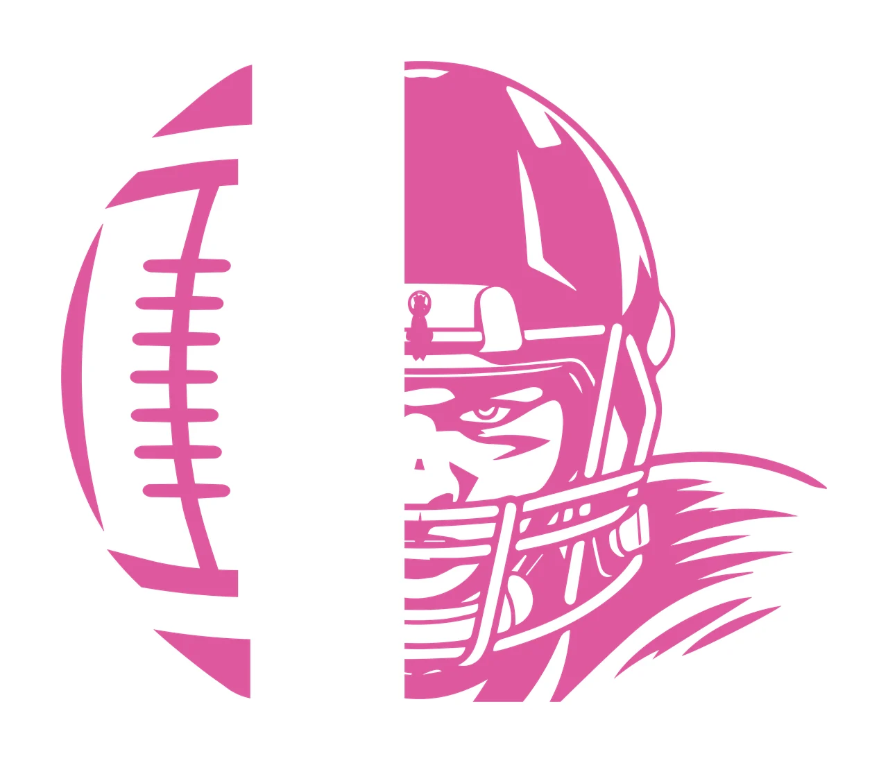 Football Split Helmet And Ball Icon black white sport monochrome