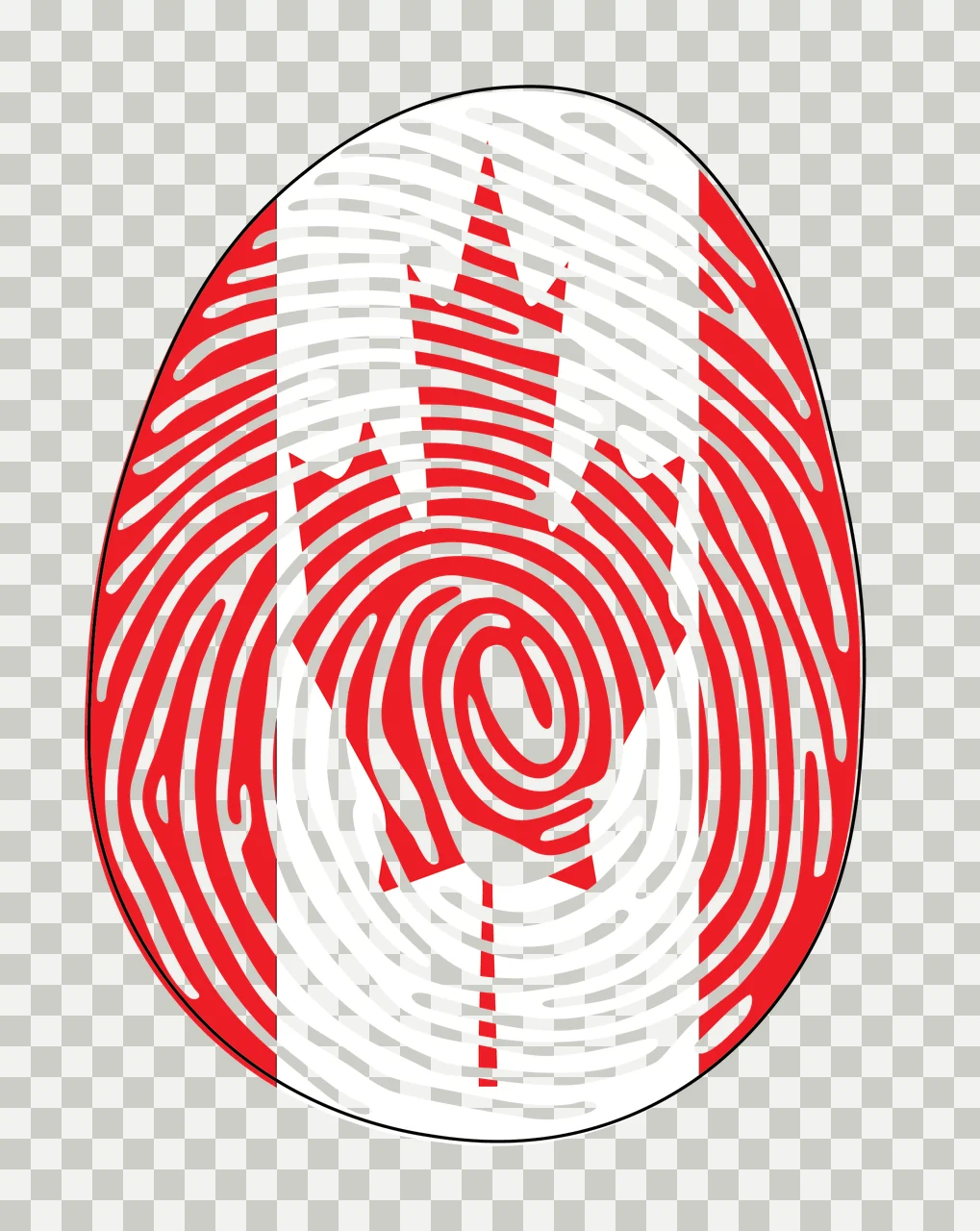 Fingerprint Oval Silhouette Black Icon lines graphic white transparency and detail preview thumbnail
