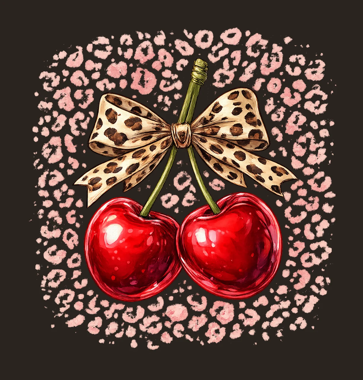 Cherry Coquette Bow shirt Design Cute Fruit Artwork Bow contrast preview thumbnail