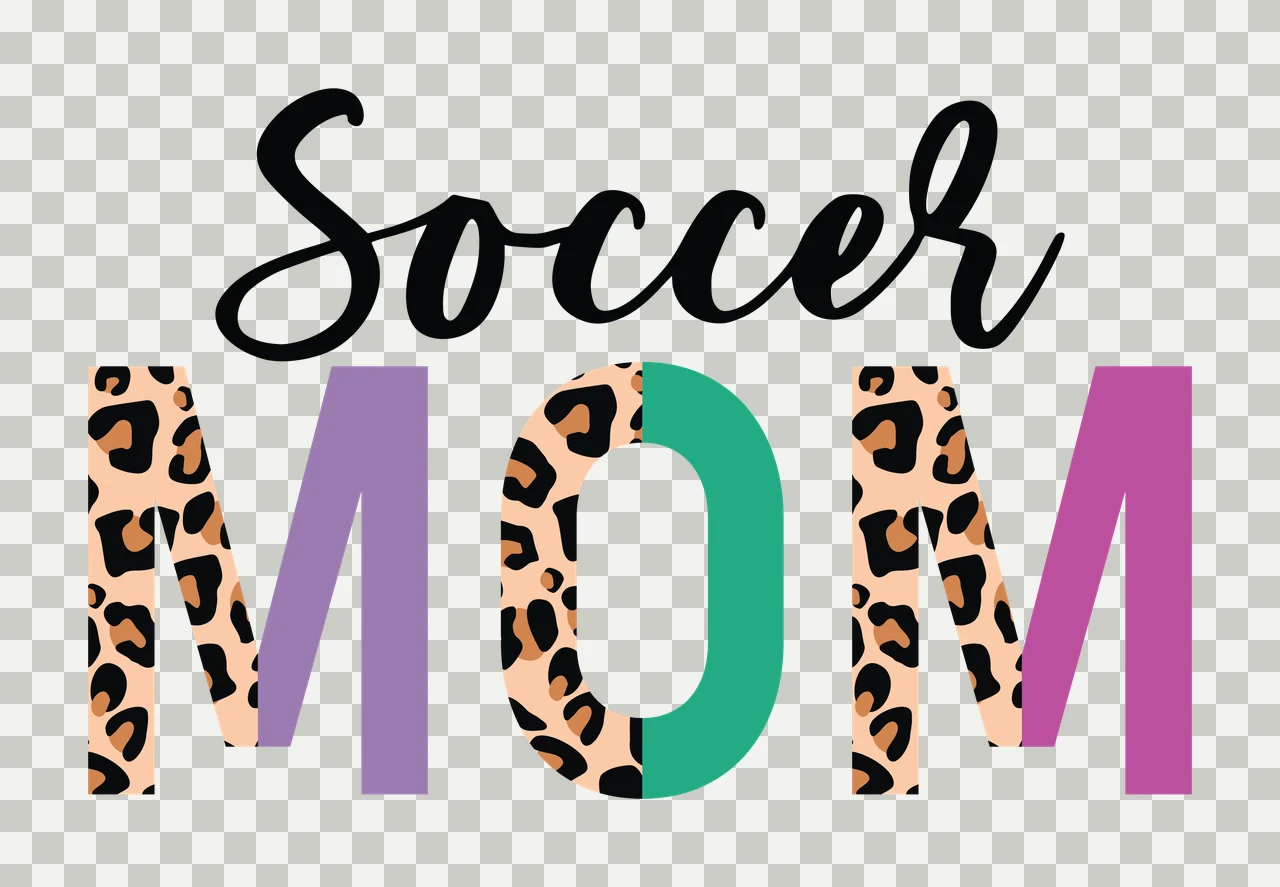 Soccer Mom Leopard Lettering With Pattern Fill typography display transparency and detail preview thumbnail
