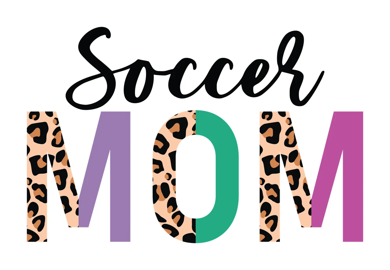 Soccer Mom Leopard Lettering With Pattern Fill typography display