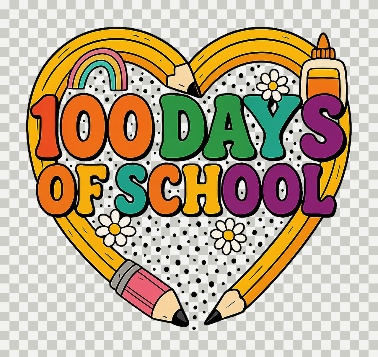 Happy 100 Days Of School 100 Days Shirt Design Kids 100 Days transparency and detail preview thumbnail