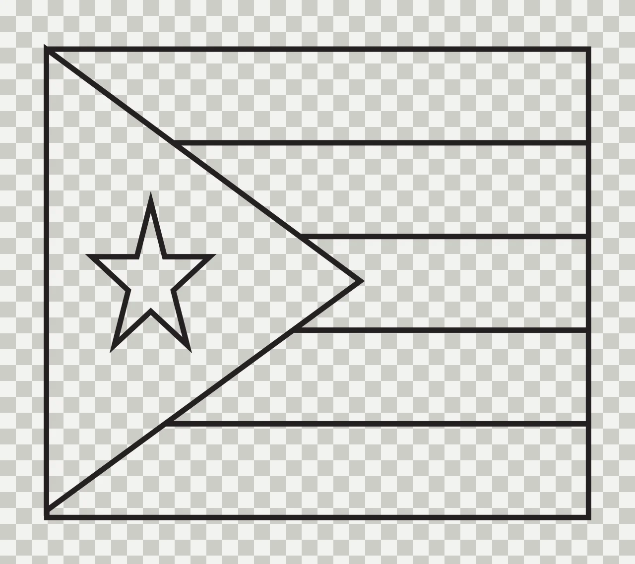 Line Drawing Of Striped Flag outlined star stripe black white transparency and detail preview thumbnail
