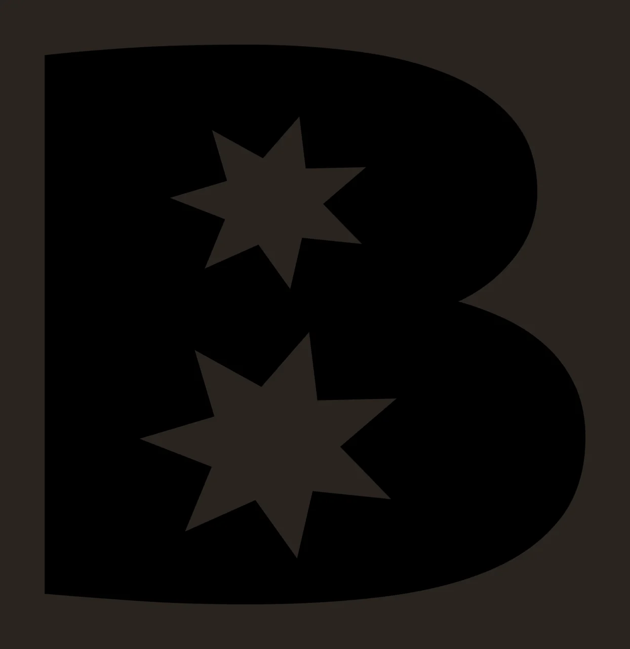 B Letter With Two Stars contrast preview thumbnail