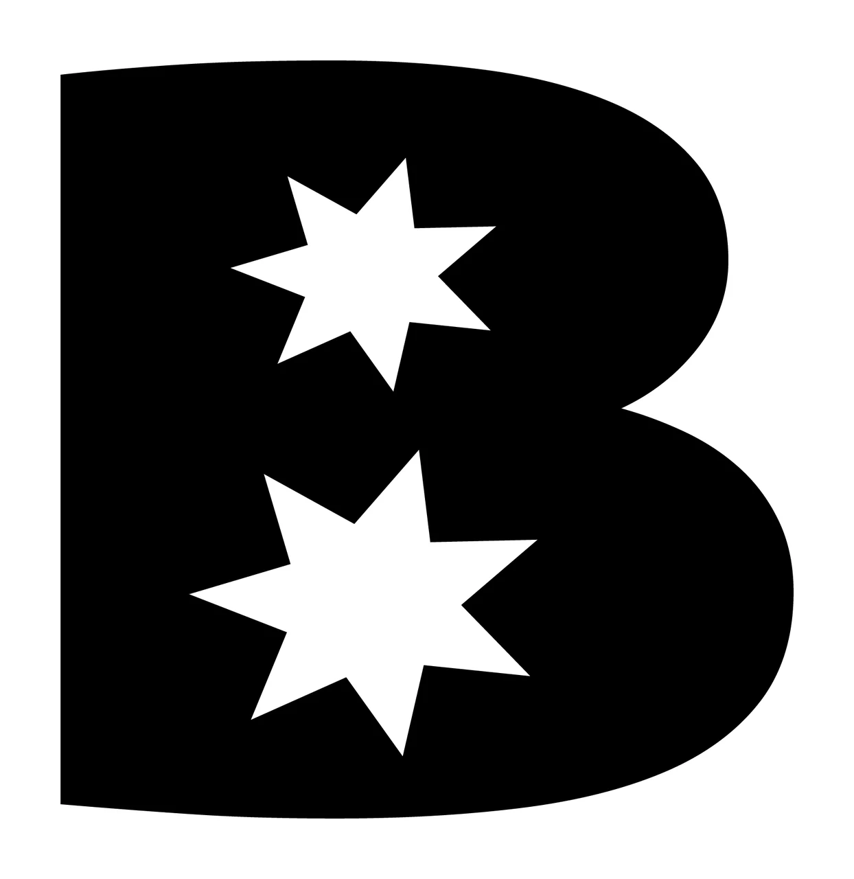 B Letter With Two Stars