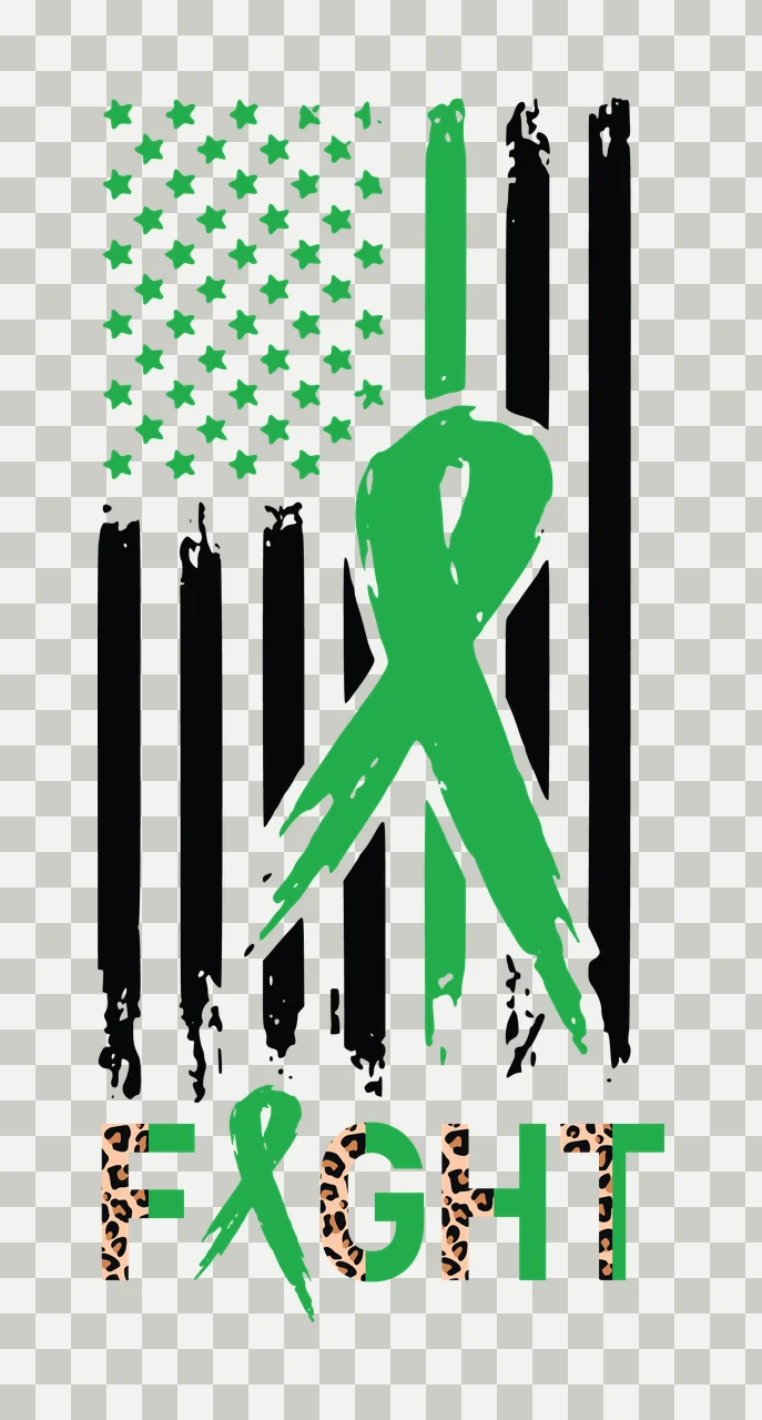 Fight Flag With Ribbon Graphic stars stripes distressed black transparency and detail preview thumbnail