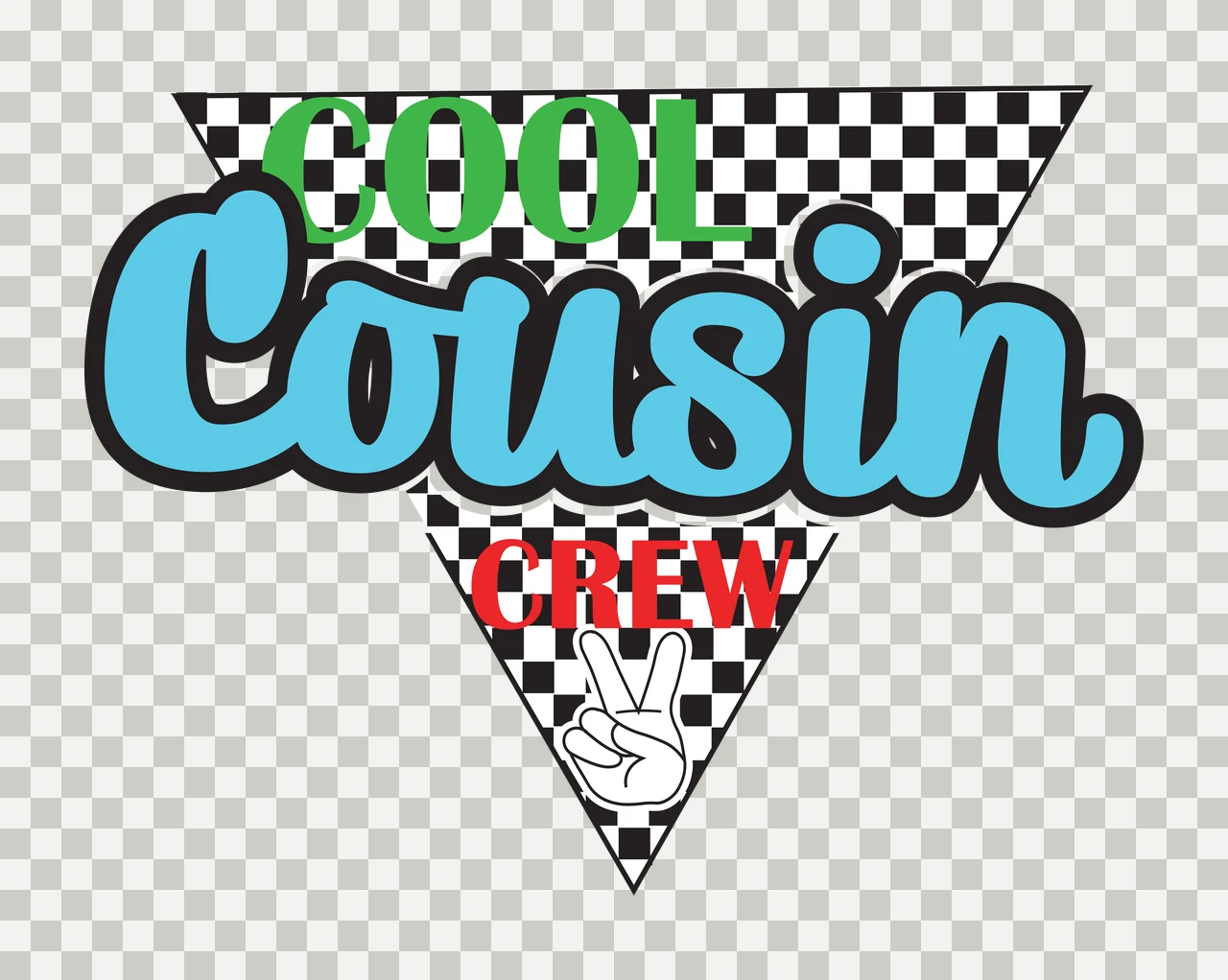 Cousin Text Label In Triangle bubble black plain typography transparency and detail preview thumbnail