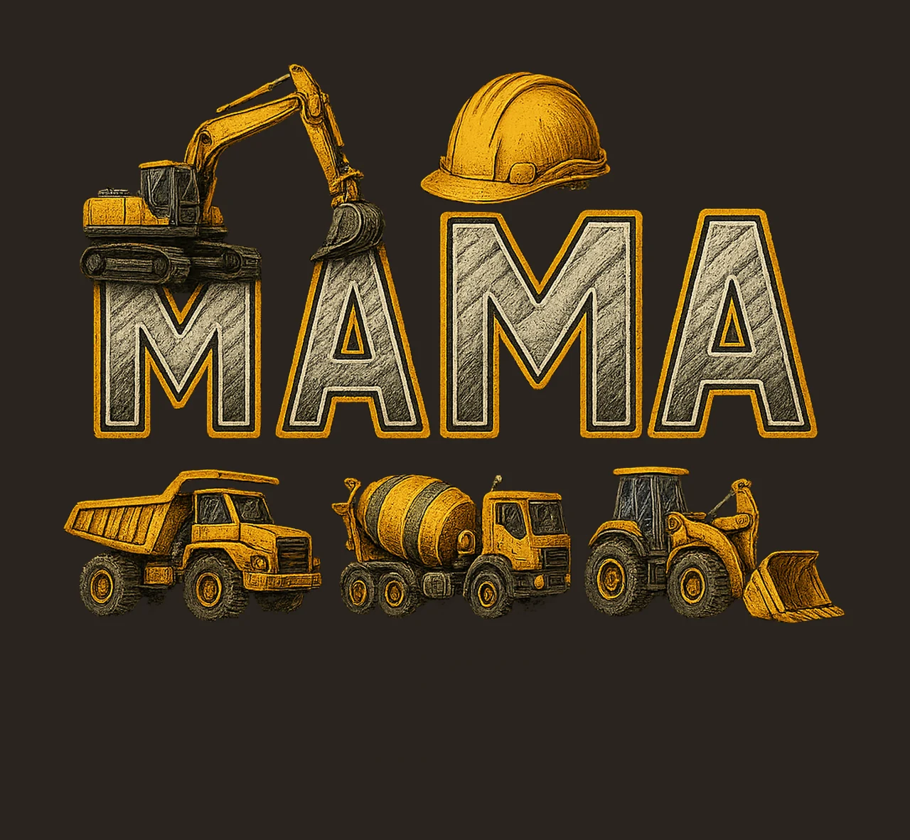 Construction Crew Bulldozer Excavator Tee Family Outfit contrast preview thumbnail