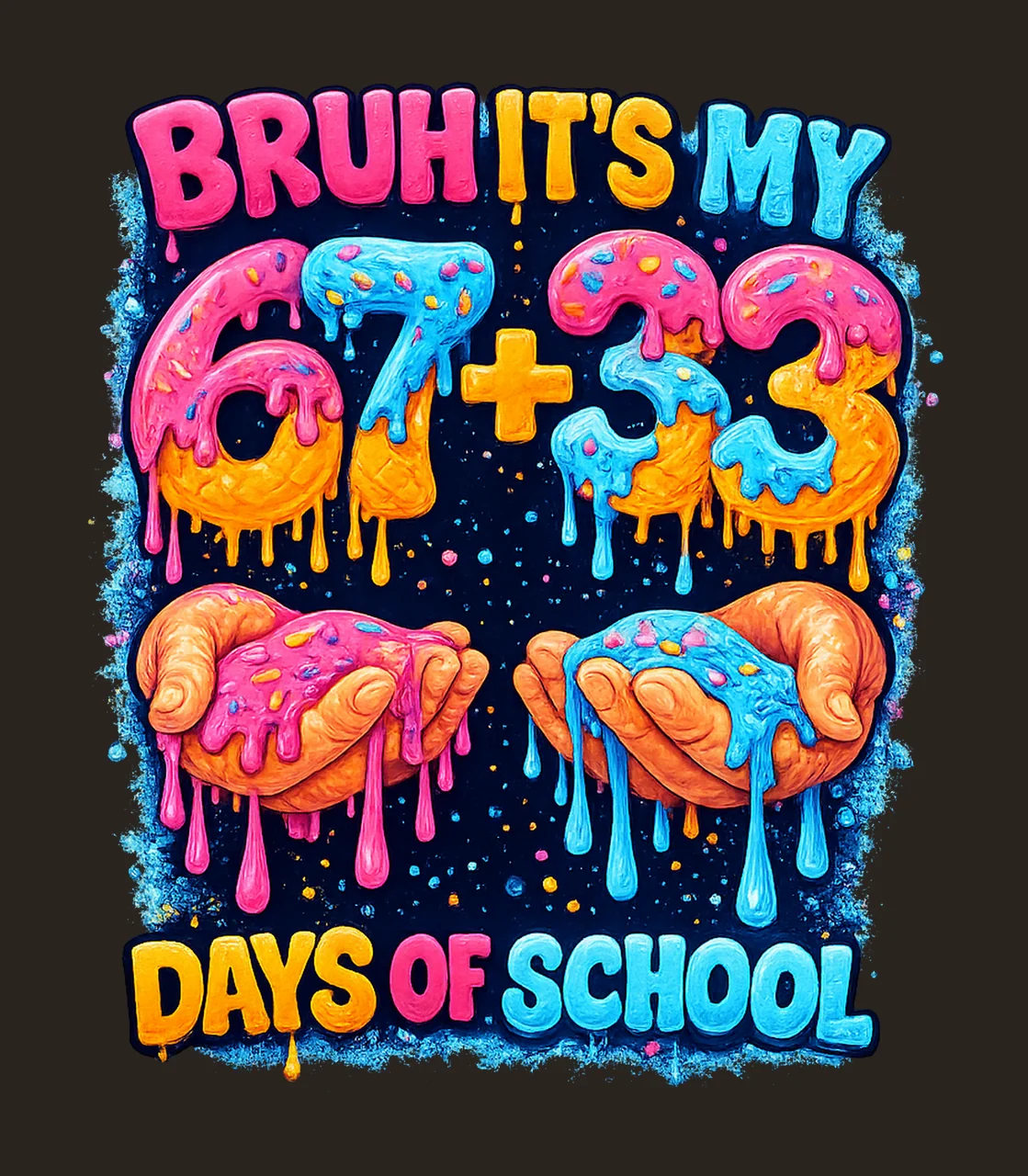Bruh Its My 100 Days of School 100 Day Bruh Drip Kid Boy contrast preview thumbnail
