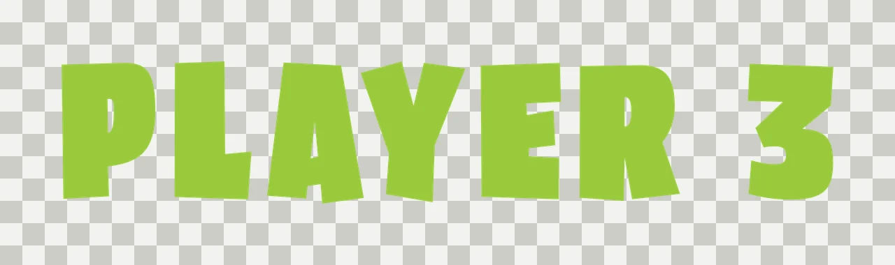 Player 3 Bold Black Capital Letters numbers typography white transparency and detail preview thumbnail