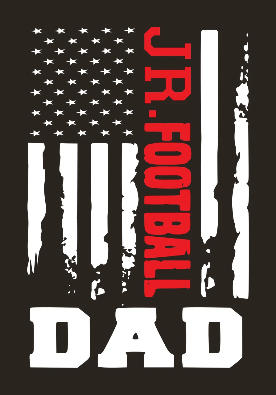 Jr Football Dad Us Flag stars stripes black plain typography contrast preview thumbnail