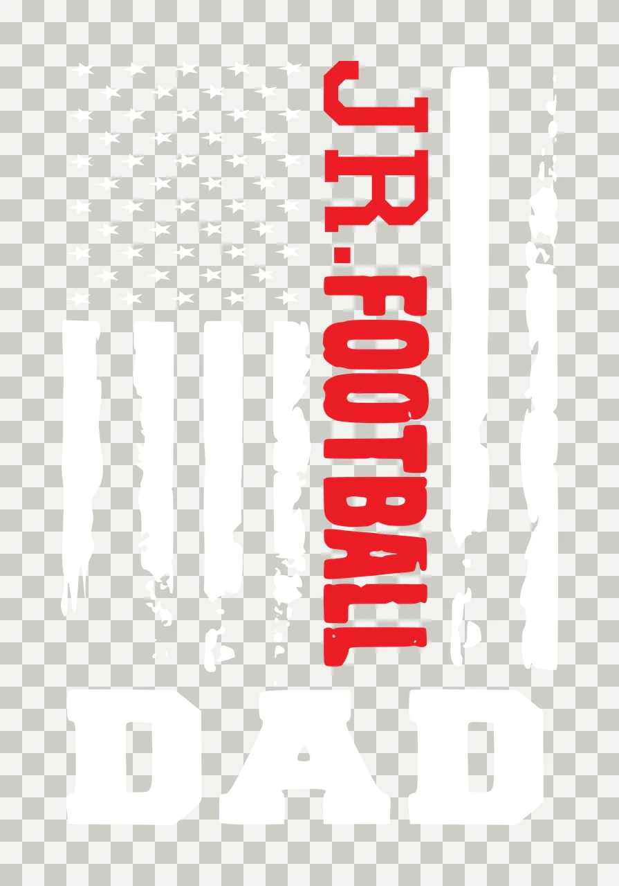 Jr Football Dad Us Flag stars stripes black plain typography transparency and detail preview thumbnail