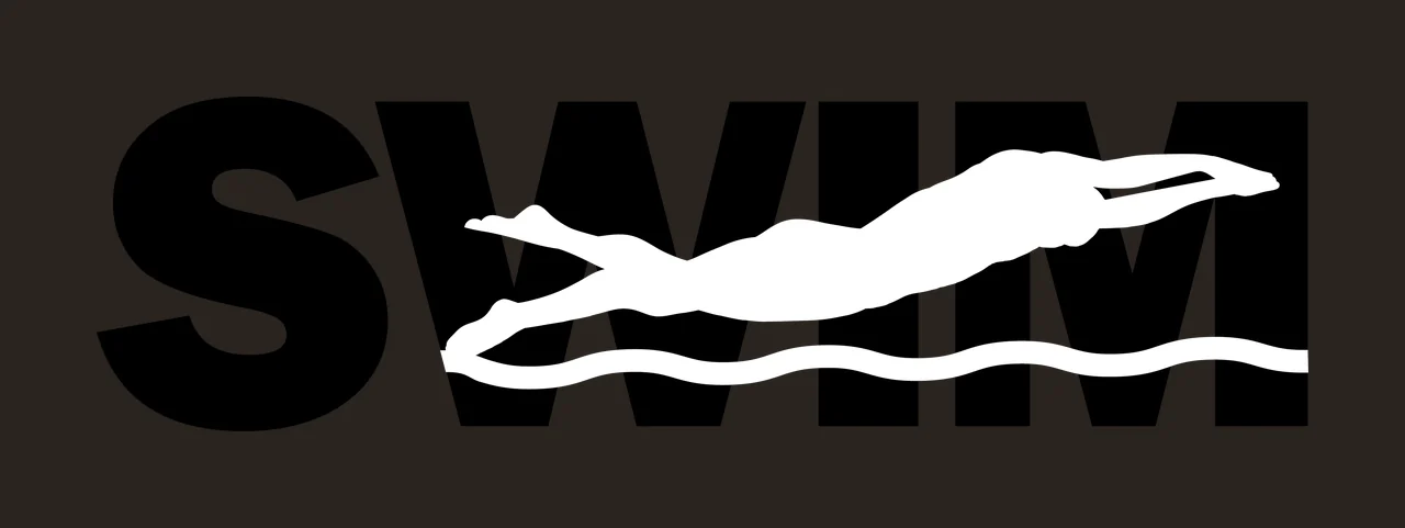 Swimming Swim Text With Wavy Line wave typography black lettering contrast preview thumbnail
