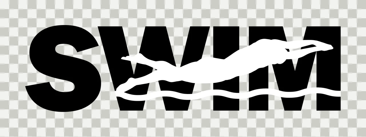 Swimming Swim Text With Wavy Line wave typography black lettering transparency and detail preview thumbnail