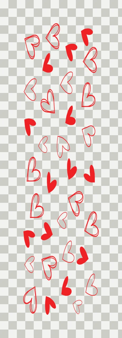 Hearts Black And White Hand Drawn floating heart shapes doodle transparency and detail preview thumbnail