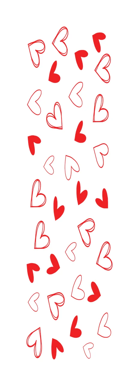 Hearts Black And White Hand Drawn floating heart shapes doodle
