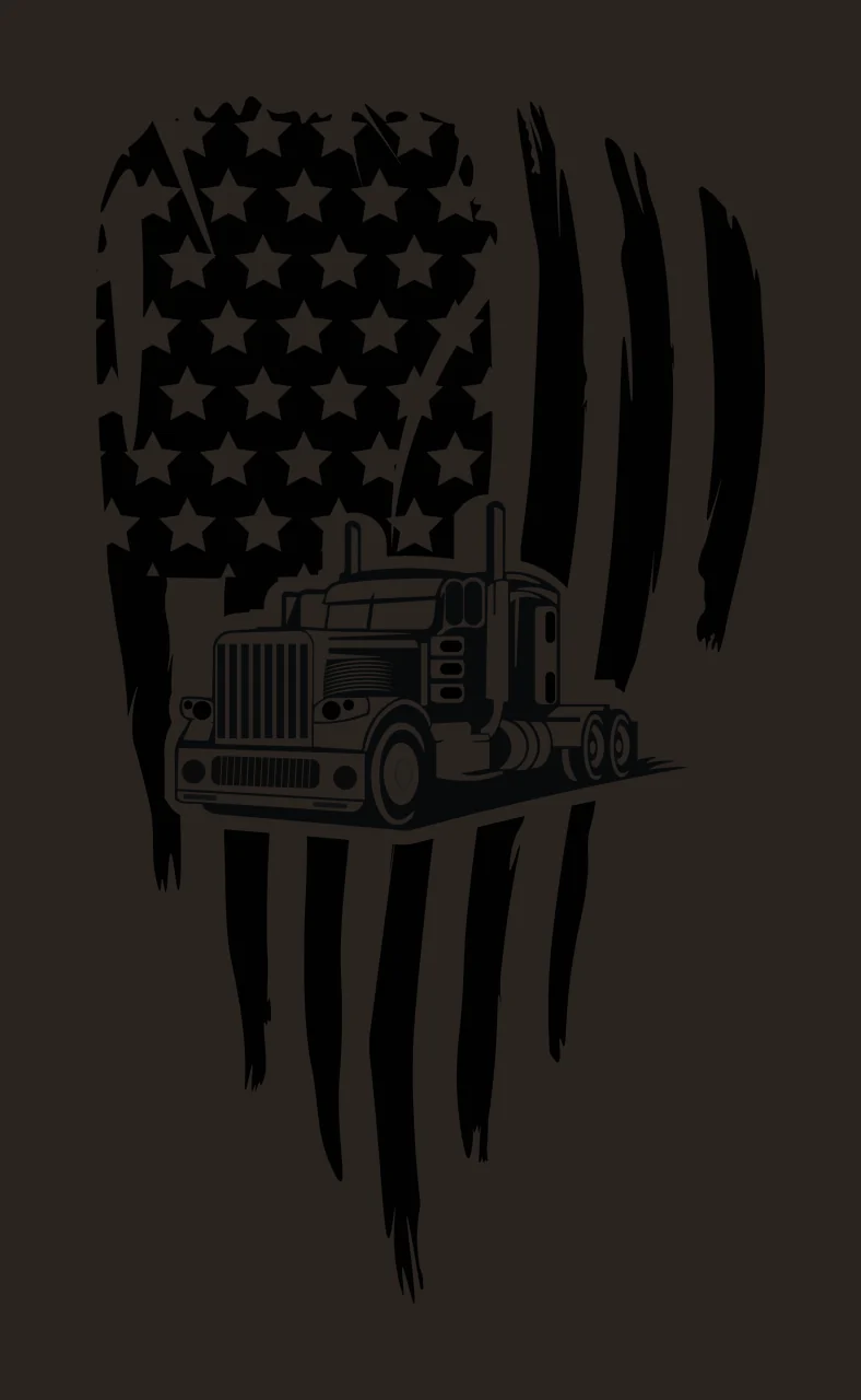 Truck Flag American With Tattered Silhouette stars stripes contrast preview thumbnail