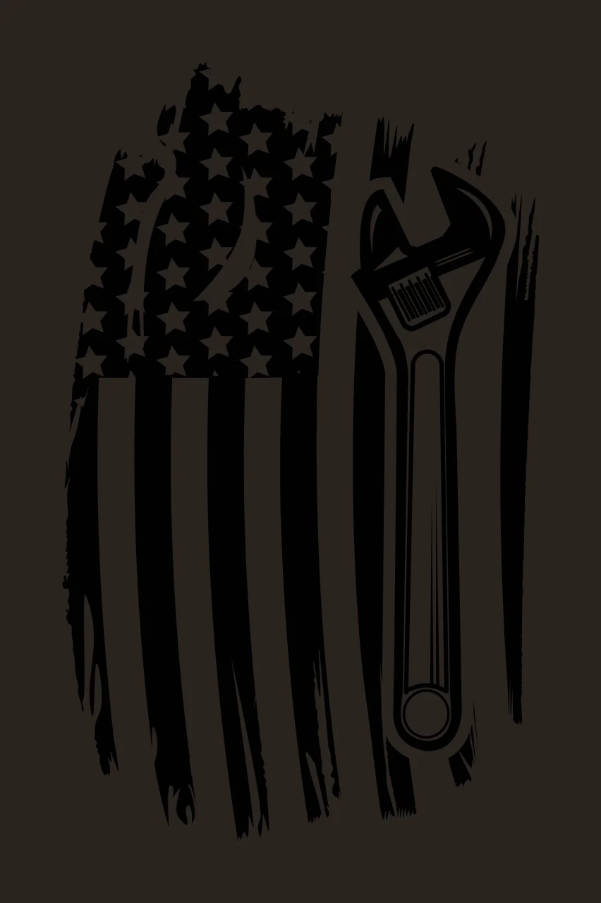 Wrench American Flag Grunge Graphic superimposed distressed contrast preview thumbnail