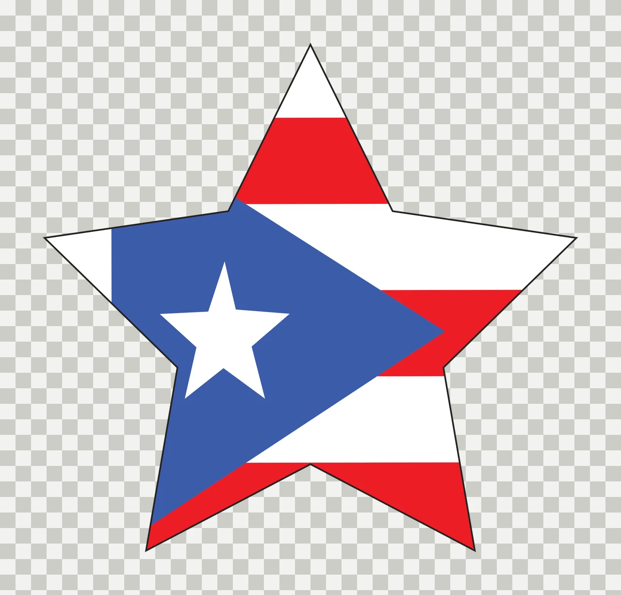Star Symbol With Nested overlapping lines geometric black shape transparency and detail preview thumbnail