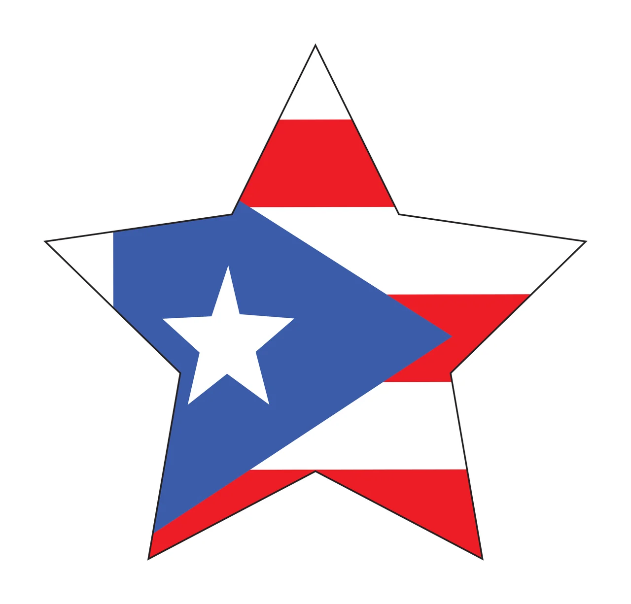 Star Symbol With Nested overlapping lines geometric black shape