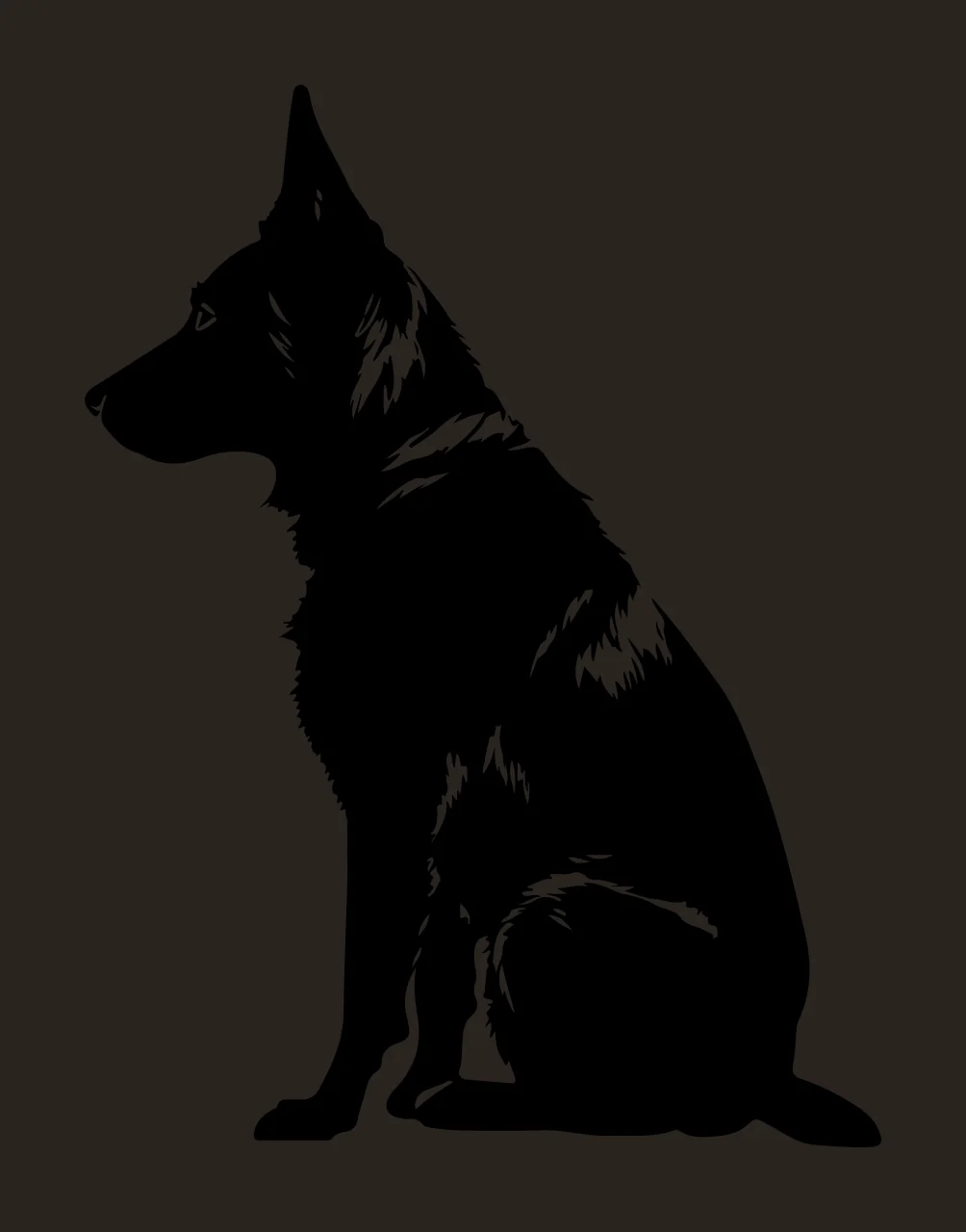 Dog German Shepherd Profile Silhouette sitting ears tail minimalist contrast preview thumbnail
