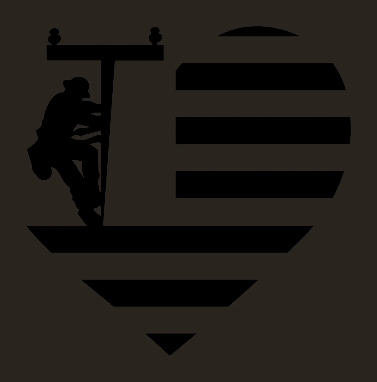 Heart Silhouette Of Person On Utility Pole Within and climbing contrast preview thumbnail