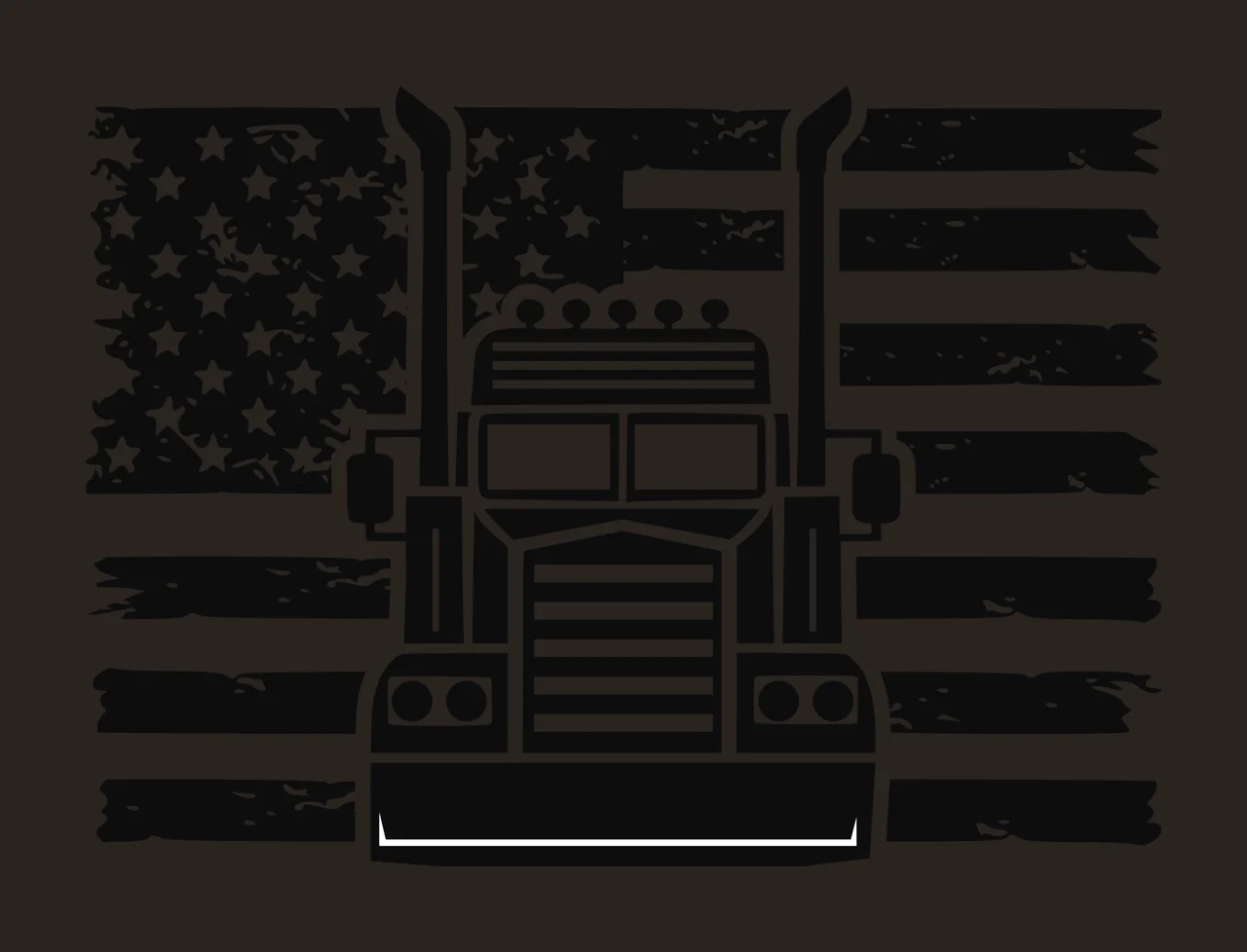 Truck Flag Semi Front View On Horizontal Distressed stationary contrast preview thumbnail
