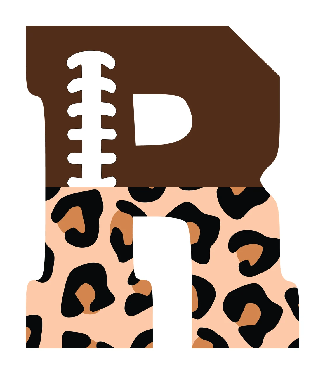 Football Font Half Leopard Character 08 american gridiron touchdown