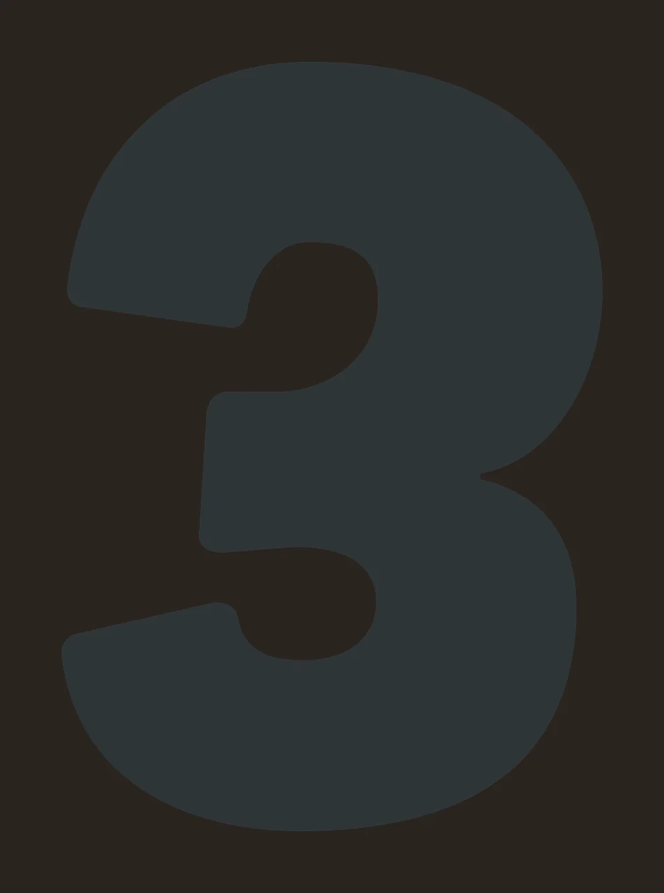Number 3 Bold Black Sans Serif Three white plain digit symbol contrast preview thumbnail