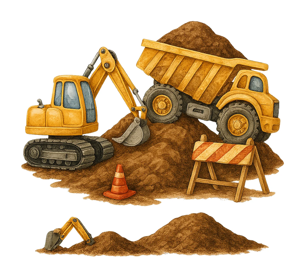 Construction Digger Truck Boys Sublimation Design Artwork
