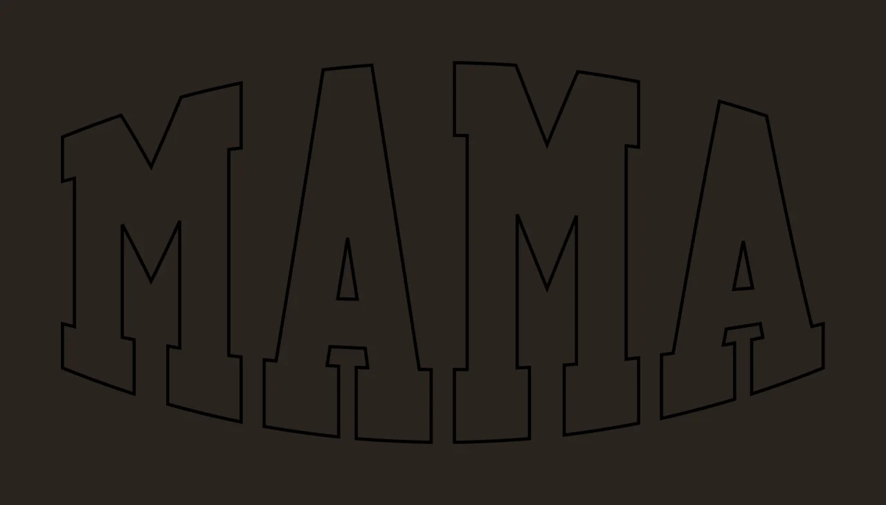 Mama Typography With Letters And Outline contrast preview thumbnail