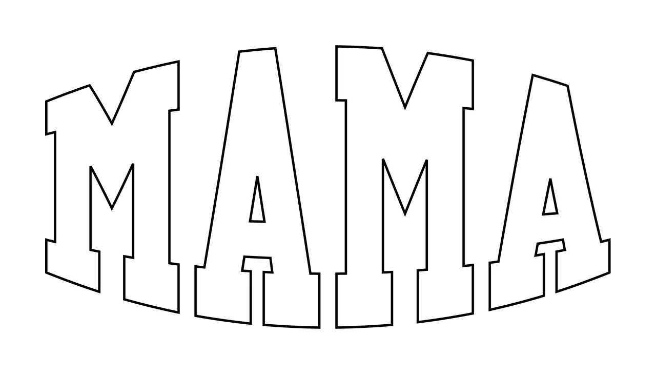 Mama Typography With Letters And Outline
