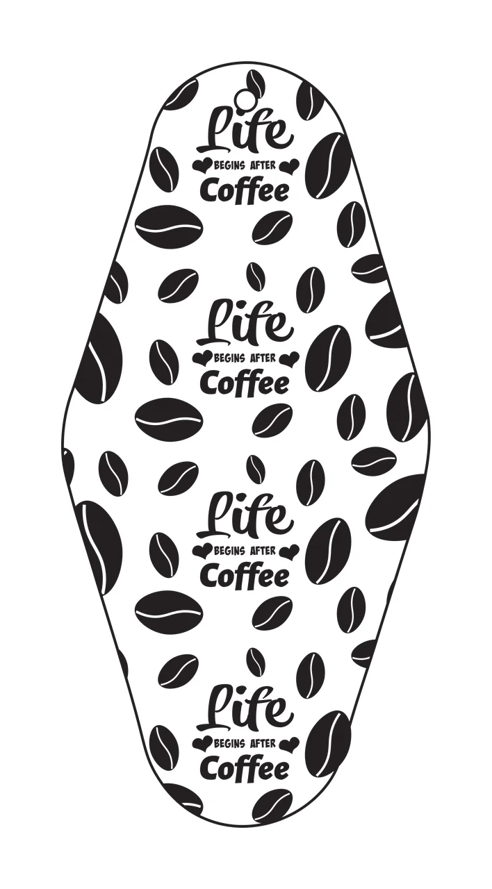 Classic Motel Keychain Coffee Pattern Tag hanging beans graphic