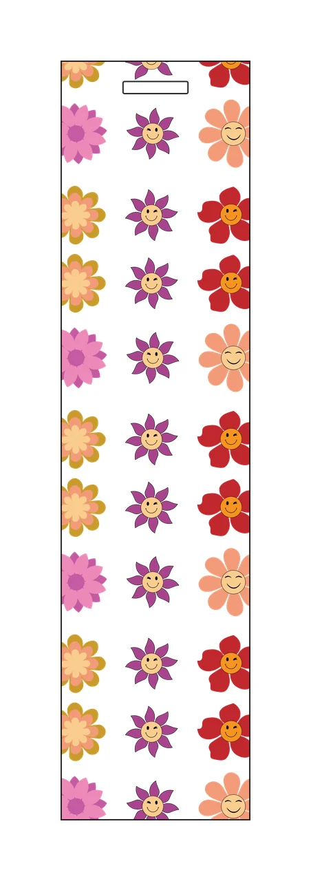 Flower Silhouettes Vertical Column Pattern Align Silhouette