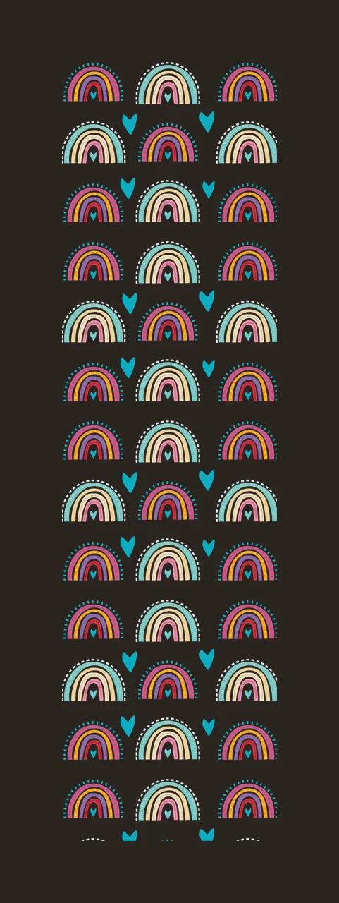Rainbow Heart Pattern Line Art rainbows dot black white surface contrast preview thumbnail