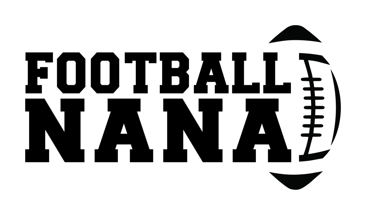 Football Nana Text With Simple Black Outline Graphic phrase