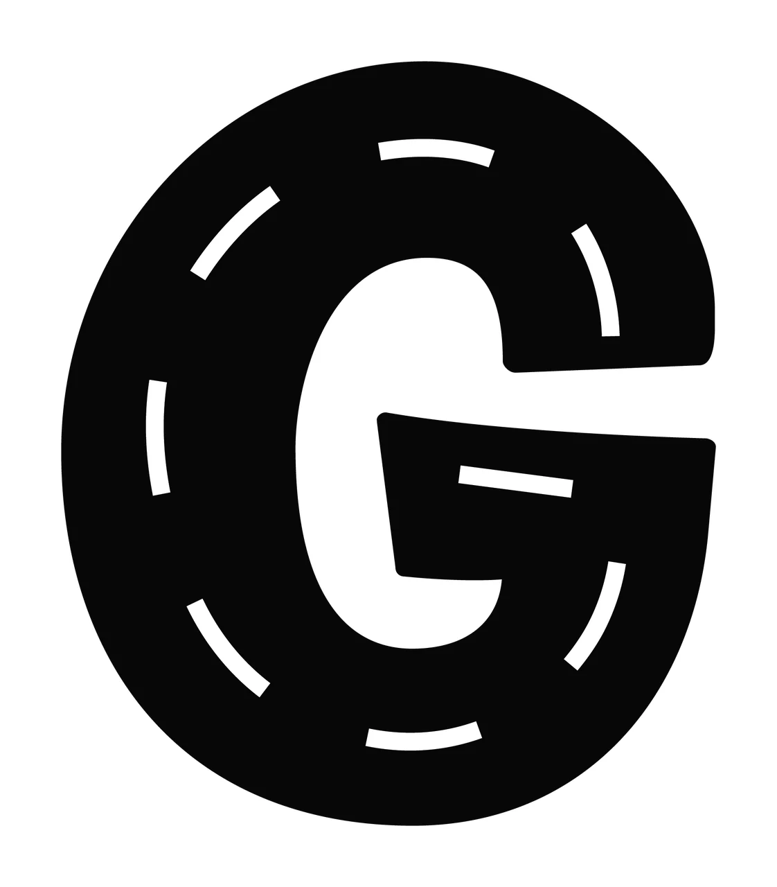 Can Glass Wrap G Letter Asphalt Textured