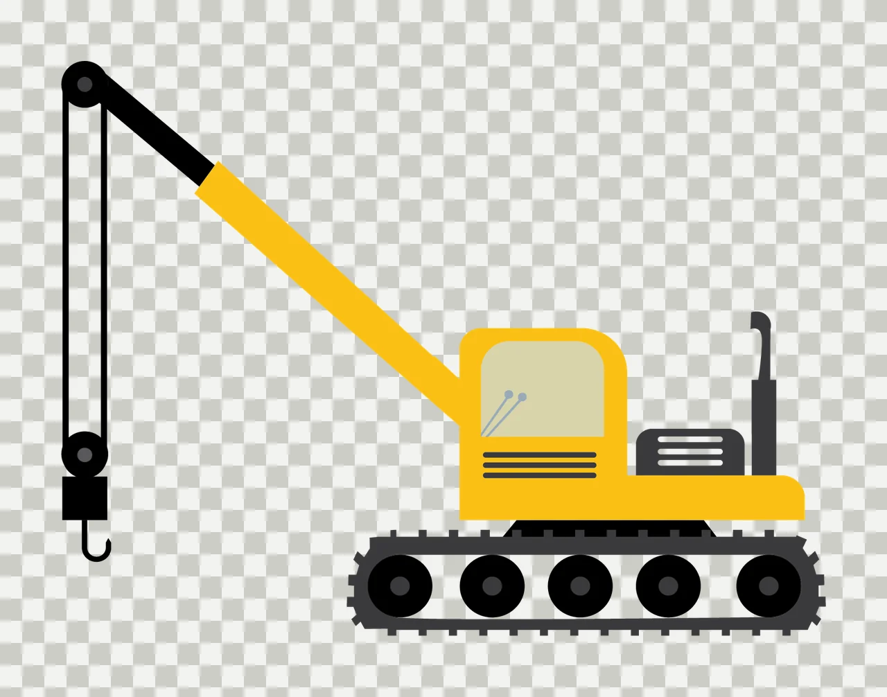 Construction Crawler Crane With Hook And Pulley System lifting transparency and detail preview thumbnail
