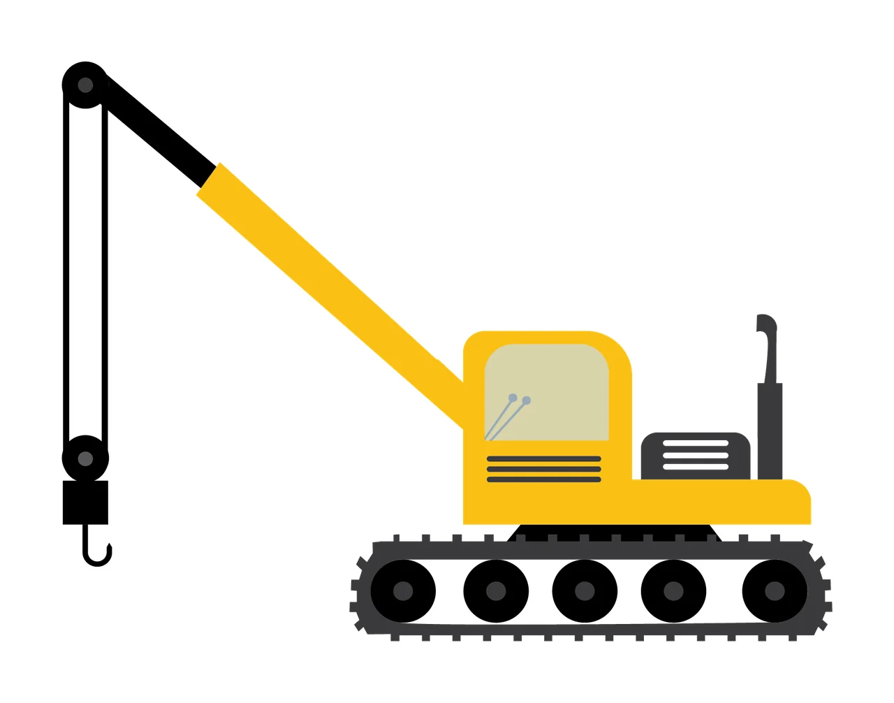 Construction Crawler Crane With Hook And Pulley System lifting
