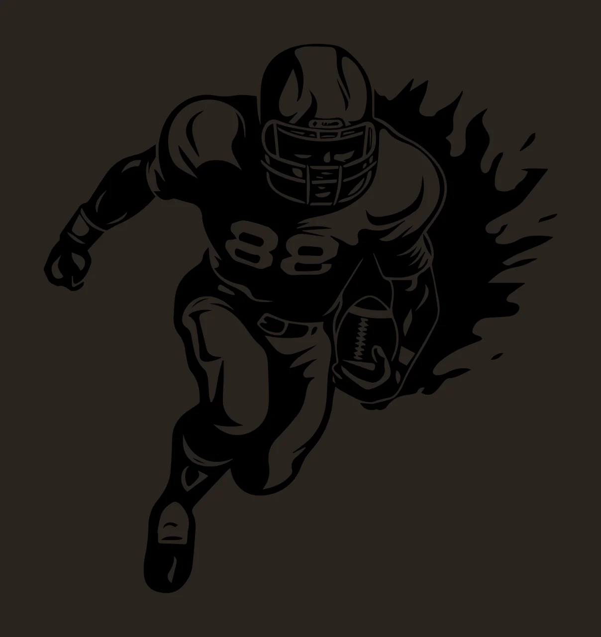 Football Player 88 Running With Number fire stencil black plain contrast preview thumbnail
