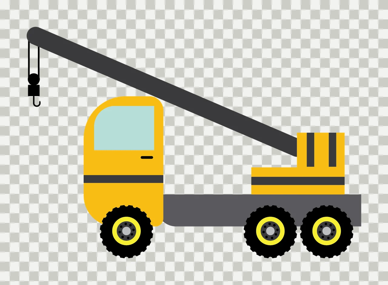Construction Simple Black Silhouette Of A Mobile Crane Static transparency and detail preview thumbnail