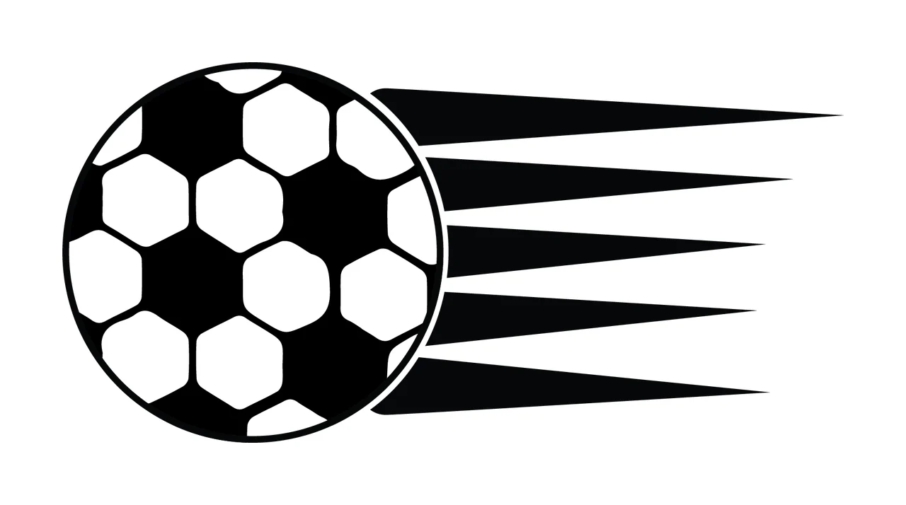 Soccer Ball With Motion Speed Lines moving silhouette black
